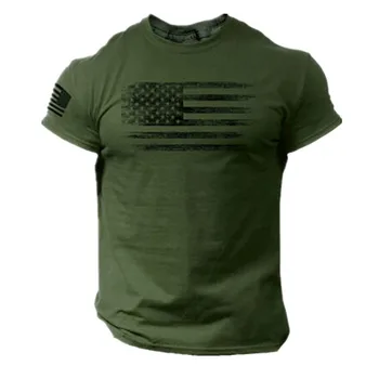 2021 daglige slid shirt populære flag mønster udskrivning mænds mænds casual sports T-shirt løs plus størrelse XXS-6XL tøj 1196