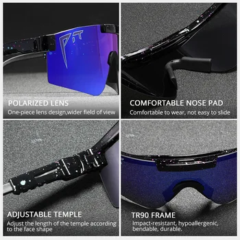 2021 luksus overdimensionerede Solbriller, polariserede spejlet RED linse tr90 ramme uv400 beskyttelse Mænd Sport pit viper sol briller 119935