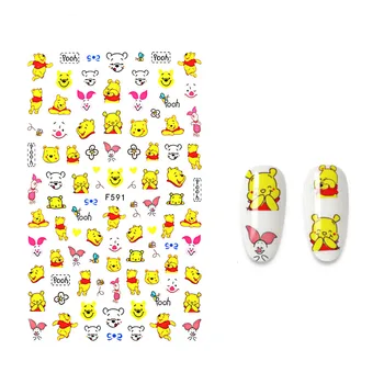Nye 3D Negle Sticker Lille bjørn og bunny stickers til negle Folie Kærlighed Hjerte Design Negle Tilbehør, Mode Manicure Mærkat 119938