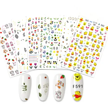 Nye 3D Negle Sticker Lille bjørn og bunny stickers til negle Folie Kærlighed Hjerte Design Negle Tilbehør, Mode Manicure Mærkat