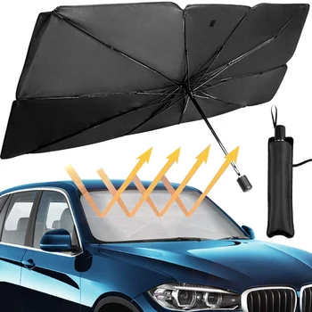 ZK30 125/145 cm Sammenklappelig Bil Forrude solsejl Paraply Bil UV Dække Parasol varmeisolering Foran Vinduet Indvendige Beskyttelse 120150