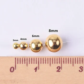 Blank Forgyldt Farve Rund 3mm 4mm 6mm 8mm Hul Metal Kobber Løs Spacer masse Perler til Smykker at Gøre DIY Håndværk