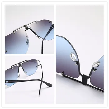 2021 Vintage Pilot Uindfattede Solbriller til Kvinder, Mænd Metal Luksus Mærke, Design, Sol Briller, Rejser, Briller UV400 Unisex Gave 120241