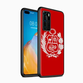 Silikone Cover Peru Flag For Huawei P40 P30 P20 P10 P9 P8 Lite-E Pro Plus mini 2019 Sort Soft Phone Case 12076
