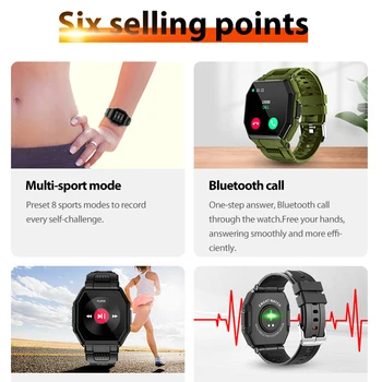 LIGE 2021 Nyt, Smart Ur Bluetooth Ringe til Mænd, Fuld Kontakt Sport Fitness Tracker Blodtryk puls Smartwatch Musik Kontrol