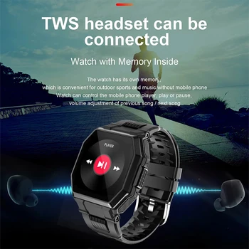 LIGE 2021 Nyt, Smart Ur Bluetooth Ringe til Mænd, Fuld Kontakt Sport Fitness Tracker Blodtryk puls Smartwatch Musik Kontrol