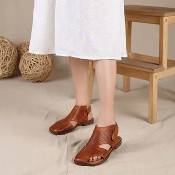 VALLU 2020 sommeren nye ydre slid mode praktisk Baotou lille rundt hul kvindelige sandaler 12110