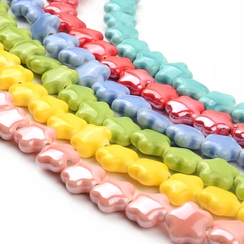 Mode Farver 15mm Lille Søstjerne Form Keramiske Perler DIY Håndlavet Porcelæns Perler Til smykkefremstilling 121116