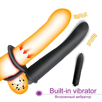 Dobbelt Anal Vibrator Sex Legetøj Penis Strapon Dildo Vibrator, Strap On Penis-Anal Plug for Mand, Voksen Sex Legetøj for Begyndere
