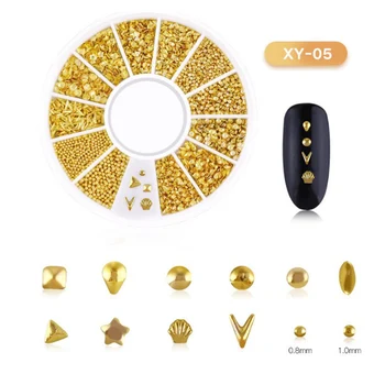 17 typer Medrivende Nail Ornament Blandede Krystal Diamant Søm RhinestonesMulti-størrelse Perler af Metal Nitter, Søm Nitter (1-bokse )