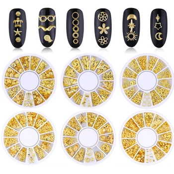 17 typer Medrivende Nail Ornament Blandede Krystal Diamant Søm RhinestonesMulti-størrelse Perler af Metal Nitter, Søm Nitter (1-bokse )