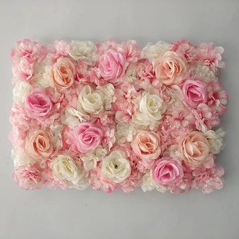 Home Decor Pink Silke Steg Blomst Væg 3D Kunstige Blomster til Bryllup Dekoration Blomst Væg Romantisk Bryllup Baggrund Indretning 121894