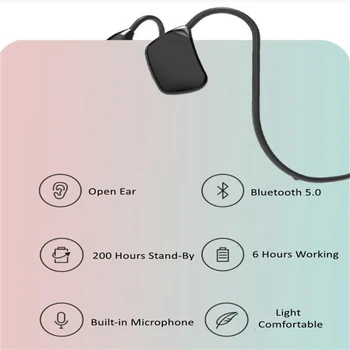 Bone Conduction Øretelefon Vandtæt Bluetooth-Hovedtelefoner Med Mikrofon Hifi Telefon Headset, Trådløse Hals Band Handfree 122370