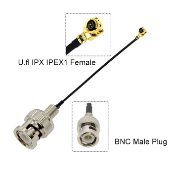 BEVOTOP 10stk RF Pigtail IPEX1 u.FL UFL til BNC Male / Female RF1.13-Kabel Mini PCI WIFI WLAN-Antenne forlængerkabel RF-Jumper 123039