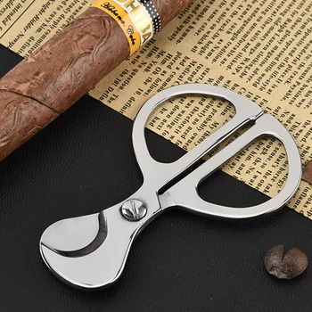Mini Rustfrit Stål Cigar Cutter Metal Cigaret Scissor Metal Classic Bærbare Cigar Cutter Guillotine Cigar Saks Gave 123116