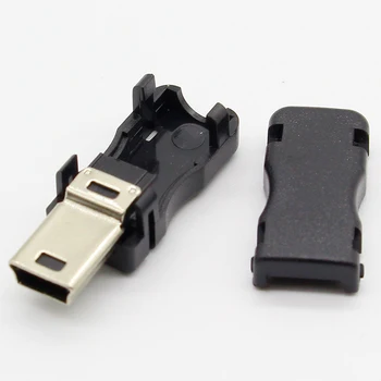 10stk Mini-USB-5-Pin-T Port Mandlig Stik Stik Stik&Plast Cover til DIY Dropshipping Top Salg