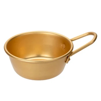 Guld Aluminium Skål Med Håndtag Salat Cutter Ris Noodle Bowl Morgenmad Porcelæn ik Nudler Koreanske Soup Bowl Skål