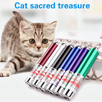 Laser sjove kat pind 2 I 1 Rød Laser Pointer Pen, Med Hvidt LED-Lys Børns Spille Cat Toy (Batteri uden beregning) Tilfældig Farve 123841