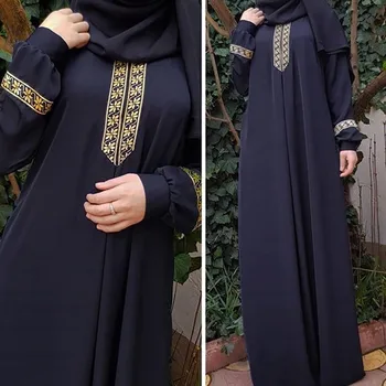 Muslimske Kvinder Kjole Plus Size Print Abaya Jilbab Muslimske Maxi Kjole Kaftan Lang Kjole islamisk tøj kaftan marocain tyrkiet 124270