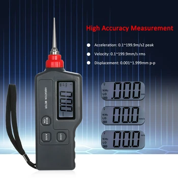 Bærbare Digitale Vibration Meter Analyzer Tester AC Output Acceleration/Hastighed/Forskydning Måling med LCD-Skærm 1244