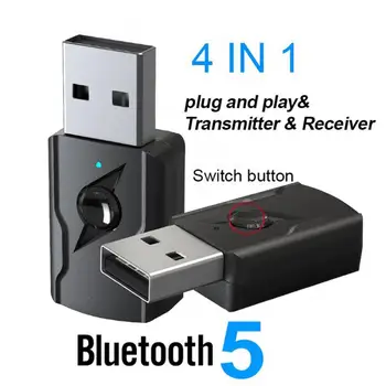 80% Off 4-i-1 USB Bluetooth-Transmitter Receiver Dual Output Bil, Computer, TV-Adapter