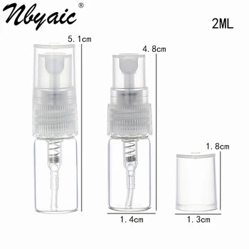 Nbyaic 5pcs parfume dispenser 2 ml 3ml 5 ml 10 ml lille udsnit glas parfume dispenser flaske bærbare tryk på spray tom flaske 124930