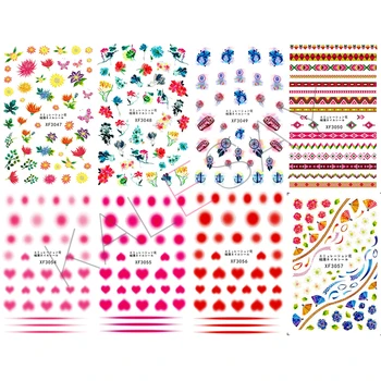 Negle Sticker-Art Decals Tilbage Lim Kærlighed Hjerte Manicure Design Butterfly Kærlighed Blomst 3D Negle Sticker til Dekoration Indretning 12498