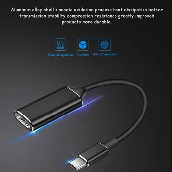 1stk USB-C Til HDMI-kompatibel Adapter 4K-30Hz Kabel Type C HDMI-kompatibel MacBook Samsung, Huawei Mate P20 Pro USB-C Adapter