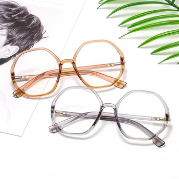 Vintage Optiske Briller Kvinde Anti Blå Lys Blokering Briller Til Mand Polygon Ramme Kvindelige Oculos De Sol Gafas Almindelig Briller