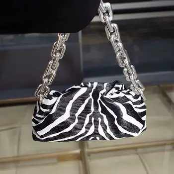 Kæden Pose Zebra Print Læder Taske Med Stor Kæde Clutches Tasker Damer Slynge Taske Luksus Håndtasker, Kvinder Tasker Designer 125530