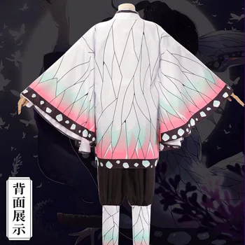 Anime Demon Slayer Kimono Cosplay Kostume Agatsuma Zenitsu Kochou Shinobu Kappe Kamado Tanjirou Tomioka Giyuu Uniformer Komplet Sæt