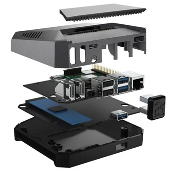 Argon EN M. 2 Tilfælde for Raspberry Pi 4 Model B M. 2 SATA SSD til USB 3.0 Bord Støtte UASP Indbygget Ventilator Tilfældet med 128G SSD 126349