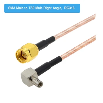 2STK/MASSE Lige TS9 Kvindelige Jack Til SMA Male Plug RG316 Coaxial Pigtail Kabel Samling forlængerkabler 10 CM 15 CM 30 CM 100CM 126390