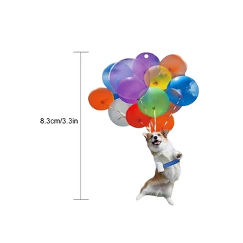 Bil Hængende Ornament Søde Hund Nøglering Hængende Pendel Med Farverig Ballon Hængende Ornament Gave Glad Stemning Ny