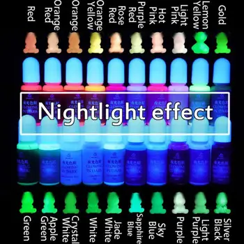 Selvlysende Farvestof, Flydende Harpiks Farve Smykker, der Gløder i Mørke Epoxy Harpiks Pigment Kit Gør Søm Glitter Nail Art Indretning
