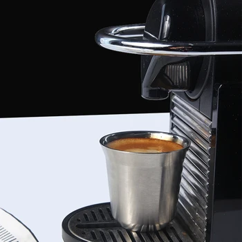2stk Espresso Krus 80ml 160ml Sæt med 2 ,Rustfrit Stål Kopper Sæt, Isoleret Te Og Dobbelt Væg i Opvaskemaskinen