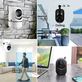 IP-Kamera, 1080P Cloud Smart home Wireless Automatisk Tracking Baby Monitor Night Vision Overvågnings Kameraer Med Wifi Kamera 127733