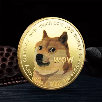 1PC Smuk WOW Forgyldt Dogecoin Erindringsmønter Søde Hund Mønster Dog Souvenir-Indsamling Gaver