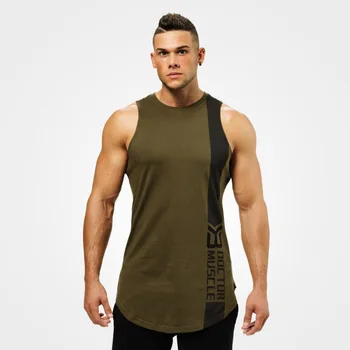 Muscle Bomuld Træning Tank Top Mænds Ærmeløs Shirt, Sportstøj Stringer Mode Tøj Bodybuilding Trænings-og Sportstrøjer, Vest