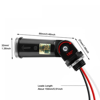 2stk Fotoelektriske Fotocellens Sensor Switch OS Plug Udendørs Vandtæt Dusk Til Dawn Veranda Med Swivel Mount LED Lys Indlæg