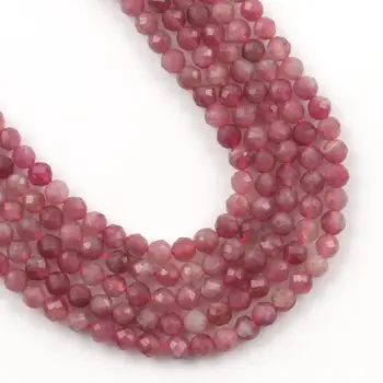 A+ Naturlige Pink Turmalin Facetteret Løs Perler Perler til Smykker at Gøre DIY Julegave Armbånd 15