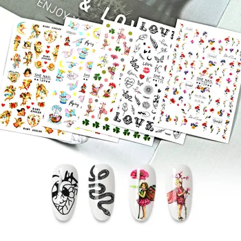 Den Nye Tegneserie Design Slange Flower Fairy Manicure Nail art Dekoration Søm Klistermærker 128898
