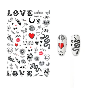 Den Nye Tegneserie Design Slange Flower Fairy Manicure Nail art Dekoration Søm Klistermærker