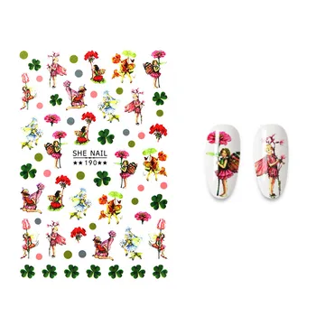 Den Nye Tegneserie Design Slange Flower Fairy Manicure Nail art Dekoration Søm Klistermærker