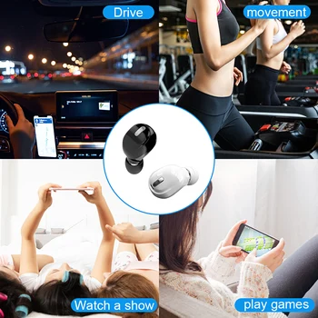 Mini Wireless Bluetooth 5.0 Øresnegl i Øret Sport med Mikrofon Håndfri Headset Øretelefoner For Samsung, Huawei Telefon Hovedtelefoner 12895