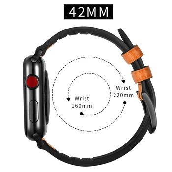 Silikone og Læder rem Til Apple ur band apple ur 4 3 44mm 40mm iwatch band-serien 4/3/2/1 42mm 38MM camouflage armbånd 129100