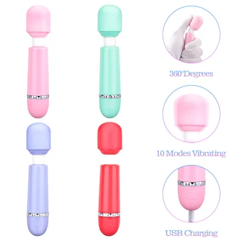 AV-Magic Wand Vibrator Erotisk Kraftfulde Klitoris Anal Massageapparat USB Charge Sikker Silikone Kvindelige Køn Produkt sexlegetøj Til Kvinder