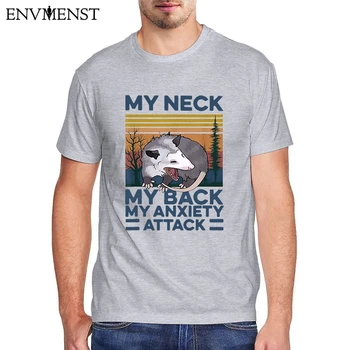 Grafisk mænds t-shirt, Min Hals, Min Ryg, Min Angst Angreb sjove Dyr Opossum Elsker tee toppe Mænds overdimensionerede streetwear xxxxxl