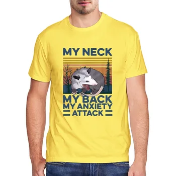 Grafisk mænds t-shirt, Min Hals, Min Ryg, Min Angst Angreb sjove Dyr Opossum Elsker tee toppe Mænds overdimensionerede streetwear xxxxxl