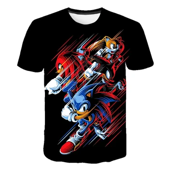 Kids 3D-Tegnefilm Sonic Spil, Print T-shirts Kostume Drenge T-Shirt Piger Sommer T-shirt Tøj Børn Tee Toppe Tøj 130058